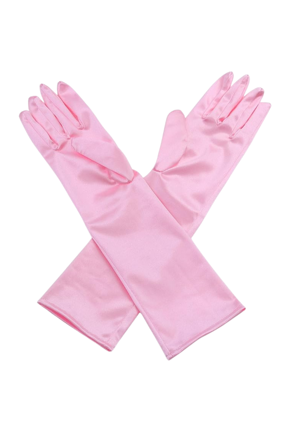 Runheng Women&#039;s Evening Party 38cm Long Silky Finish Satin Finger Gloves (pink)