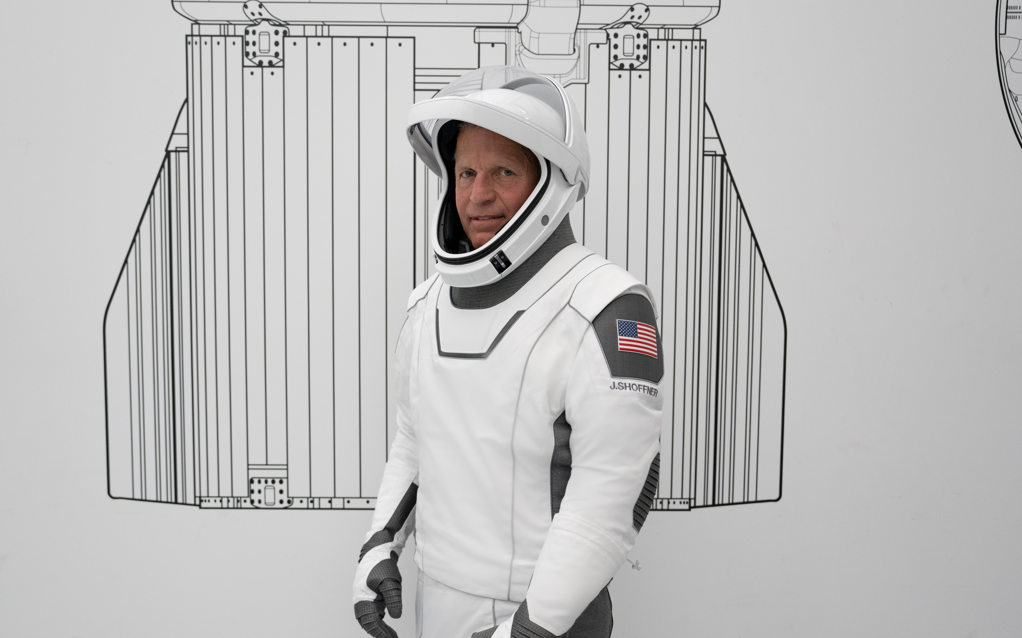 John Shofner in a spacesuit