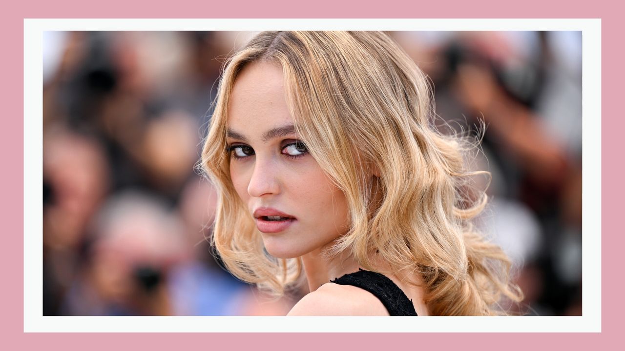 Lily-Rose Depp with an espresso makeup-like smokey eye at the &quot;The Idol&quot; photocall at the 76th annual Cannes film festival at Palais des Festivals on May 23, 2023 in Cannes, France/ in a dusky pink template