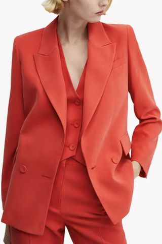 Mango Tempo Double Breasted Suit Blazer