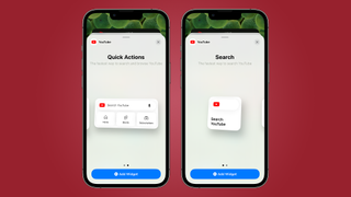 YouTube widgets on iOS