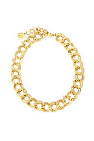 Ben-Amun Gold Textured Link Chain Necklace