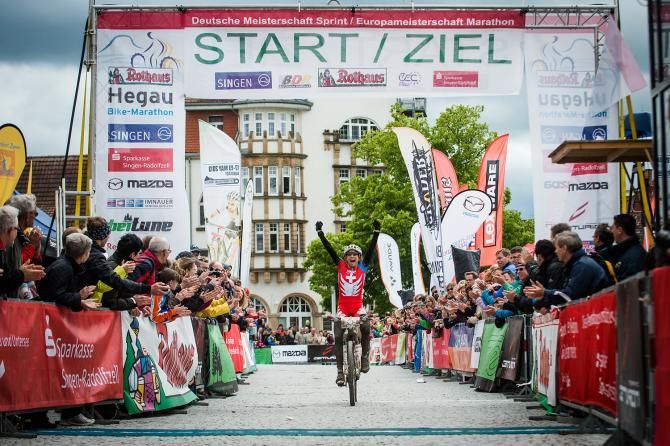 Esther S&uuml;ss celebrates victory