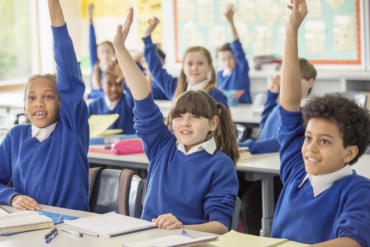 Finance education taking place in a primary school classroom