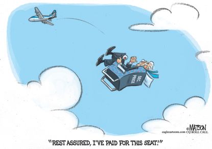 Political cartoon U.S. Tom Price fired private jet taxpayer money