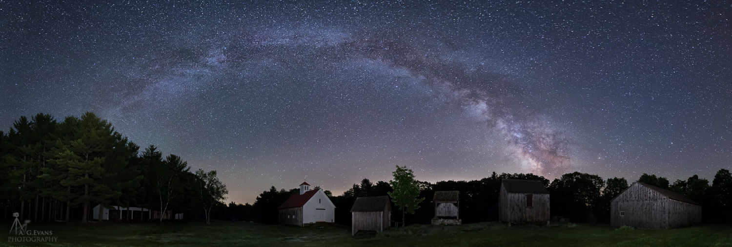 Milky Way Over New Hampshire Barns