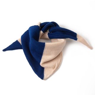 Triangular Scarf - Navy/cream