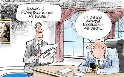 Political cartoon U.S. Trump Jerusalem Hamas