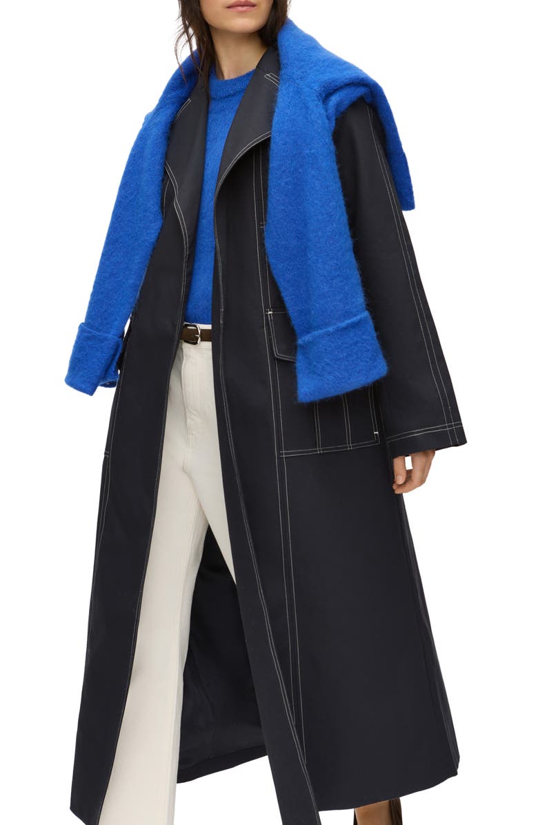 Elsa Topstitch Detail Organic Cotton Trench Coat