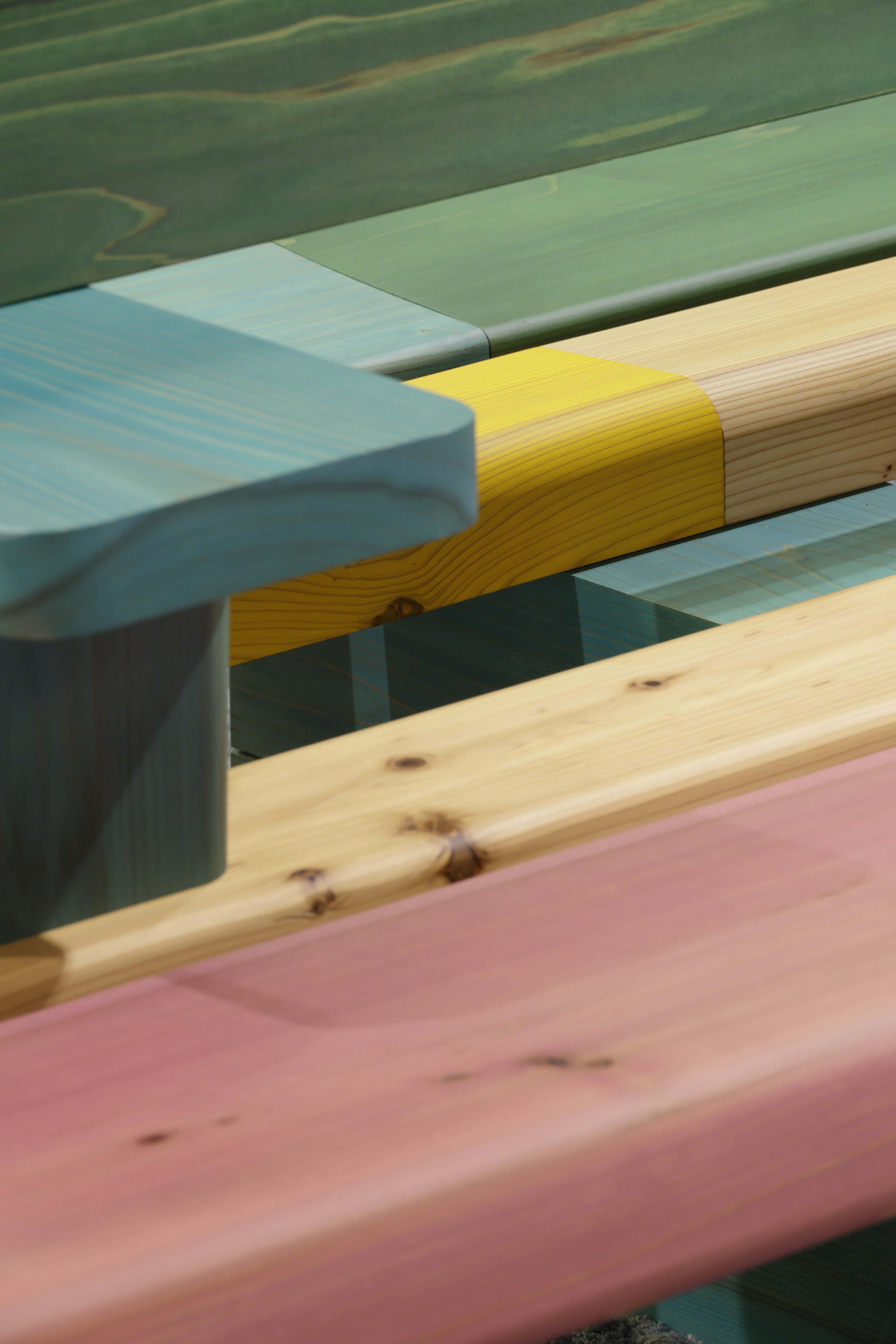 Cedarwood bench by Fabien Cappello, detail