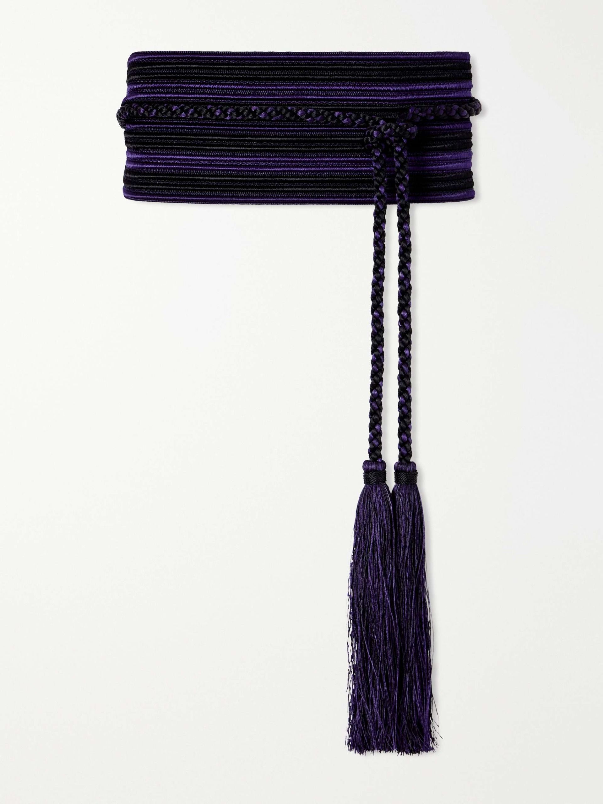 Vesper Tassel-Detailed Grosgrain Belt