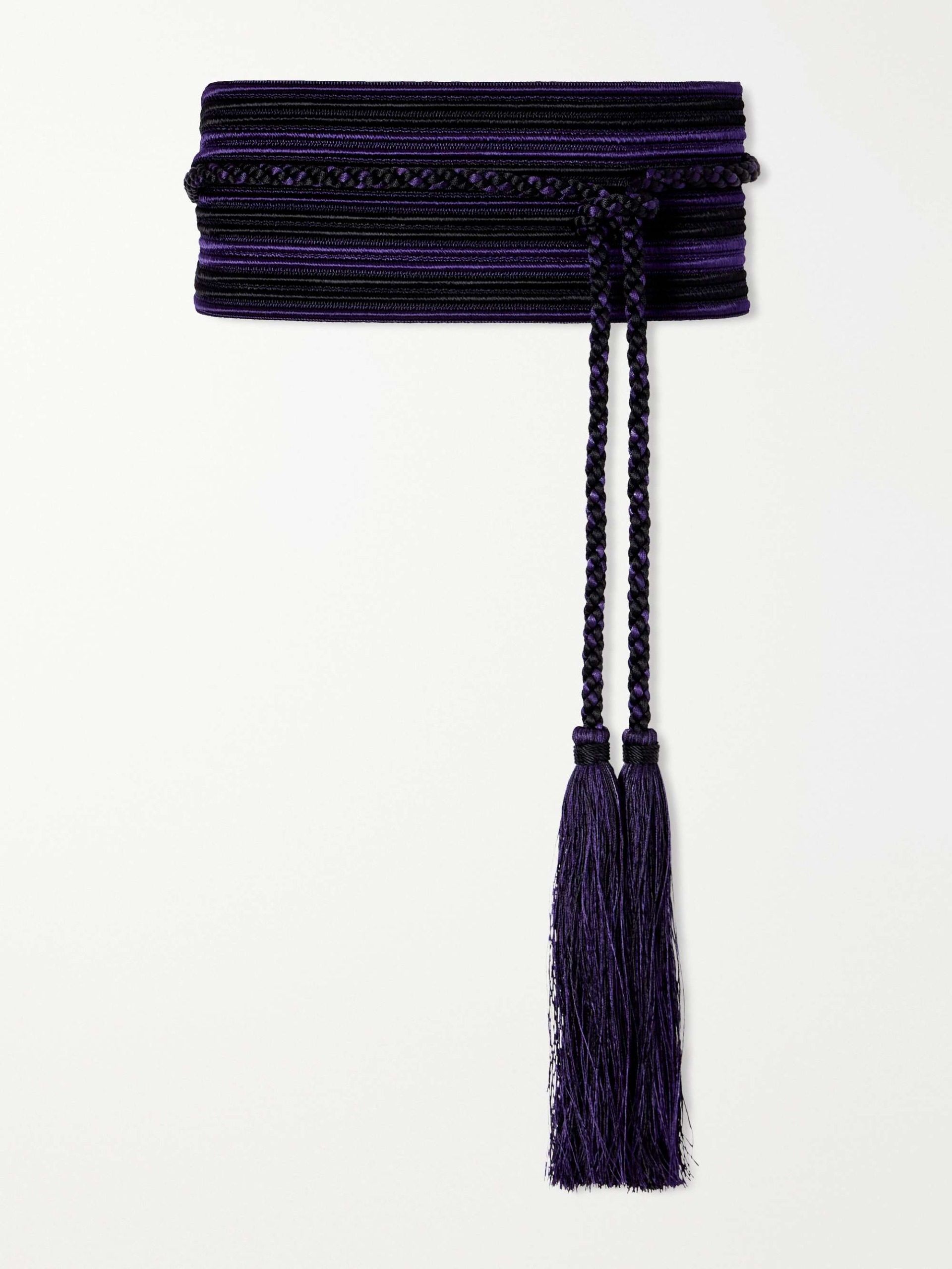 Vesper Tassel-Detailed Grosgrain Belt