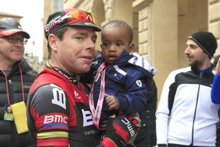 Cadel Evans and his young son
