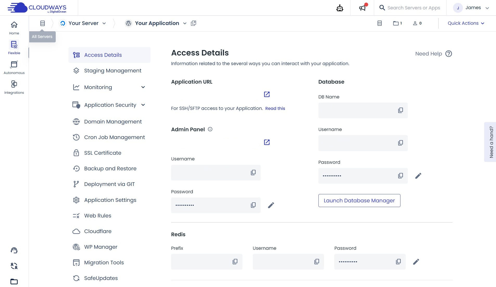 Cloudways application management