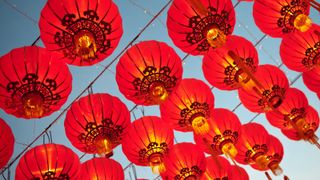 Chinese New Year: Red Asian Lanterns celebrating Chinese New Year.