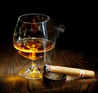 A cigar and cognac