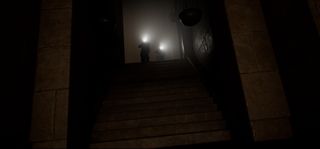 Exploring a dark staircase
