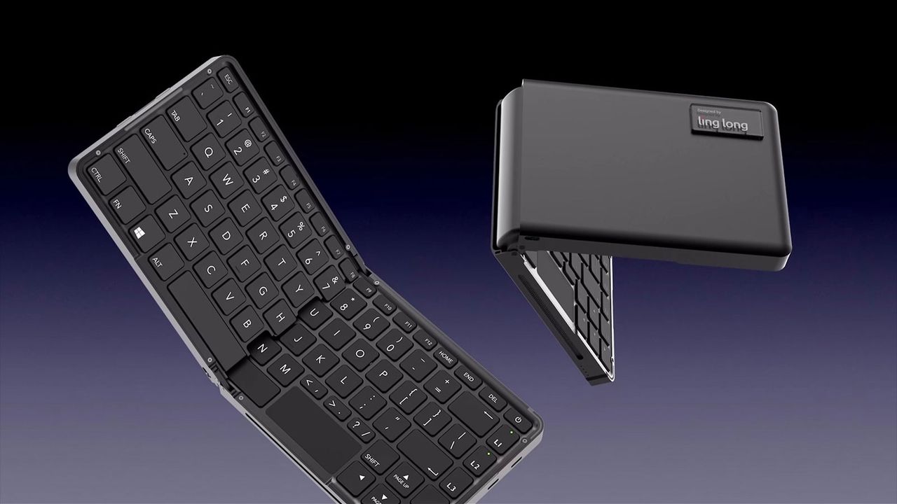 Linglong キーボードPC 本体 ミニPC Full AMD Ryzen PC crammed into a folding mini keyboard — includes