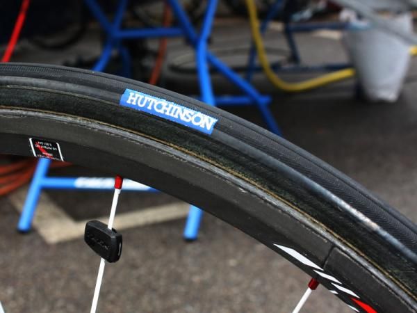 Hutchinson tubulars on Bontrager rims: a familiar sight and a proven combination.