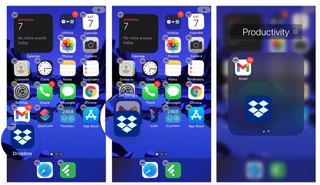 How to create folders by showing steps: Go into edit mode, Drag the icon or icons you want on top of the last app you want to have in a folder. Drop the app inside the folder to store it there.