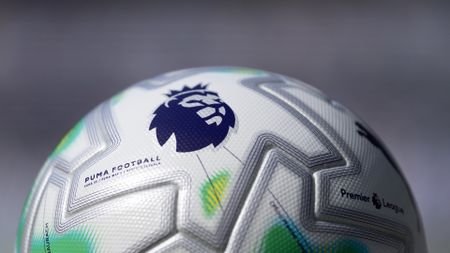 A close-up of the official Premier League match ball.