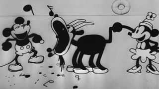 Mickey and Minnie Mouse in the original short film Steamboat Willie