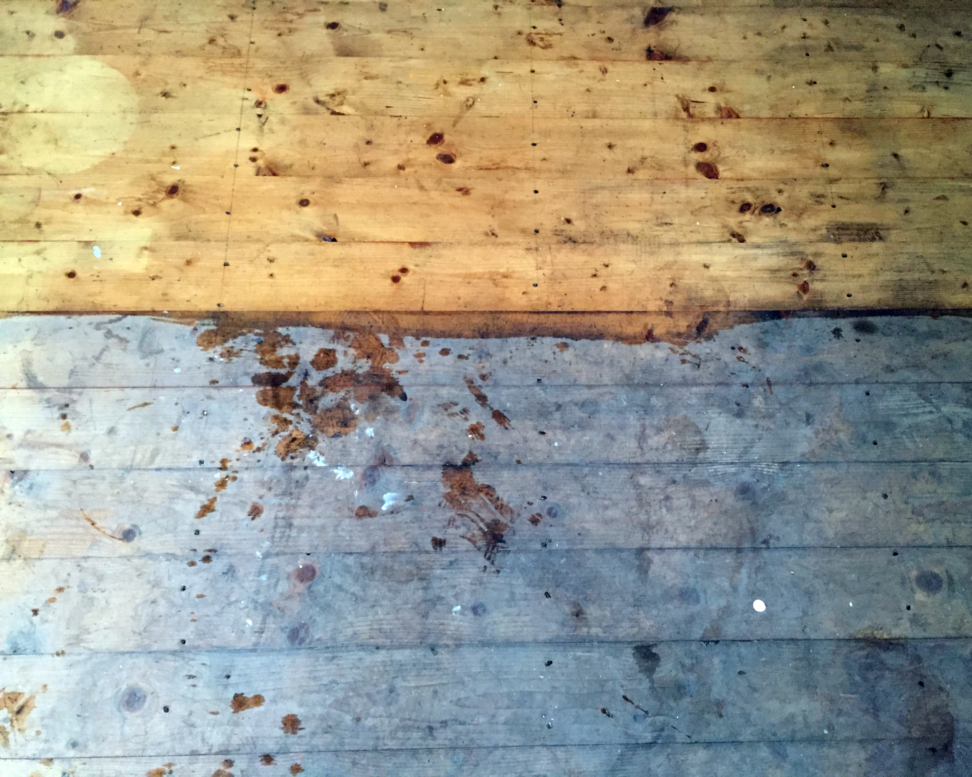 wooden floorboards being cleaned