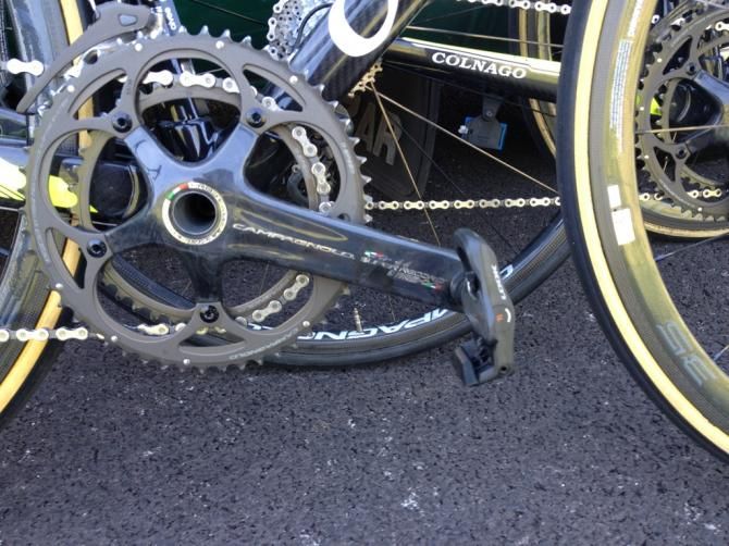 The new Campagnolo Super Record RS groupset on Thomas Voecklers Colnago C59