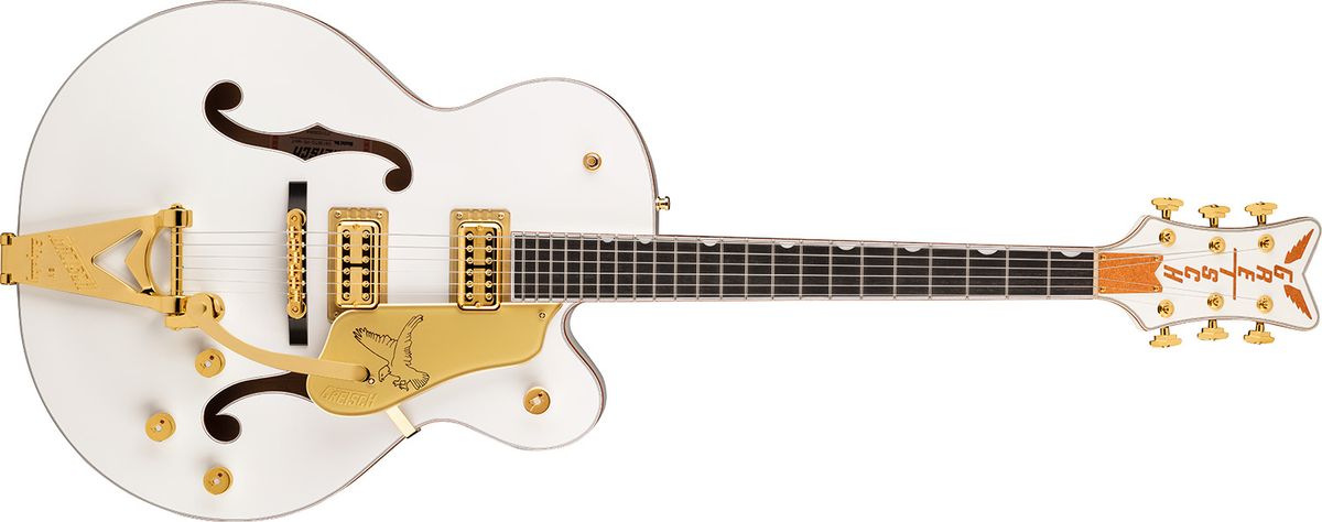Gretsch G6136TG Players Edition Falcon Hollow Body with String-Thru Bigsby Gold Hardware White