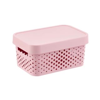 Pink storage container with lid
