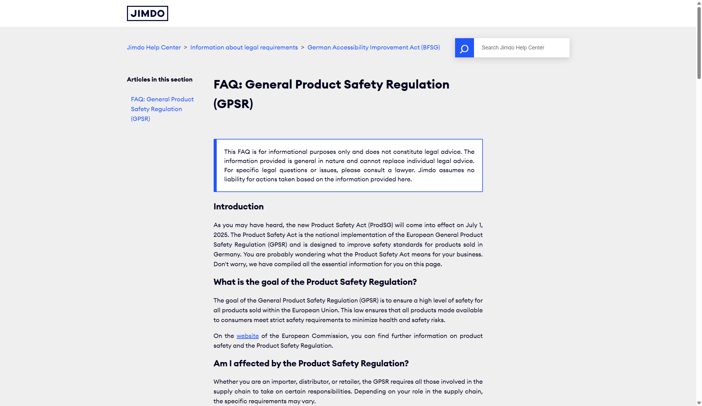 Jimdo security notice