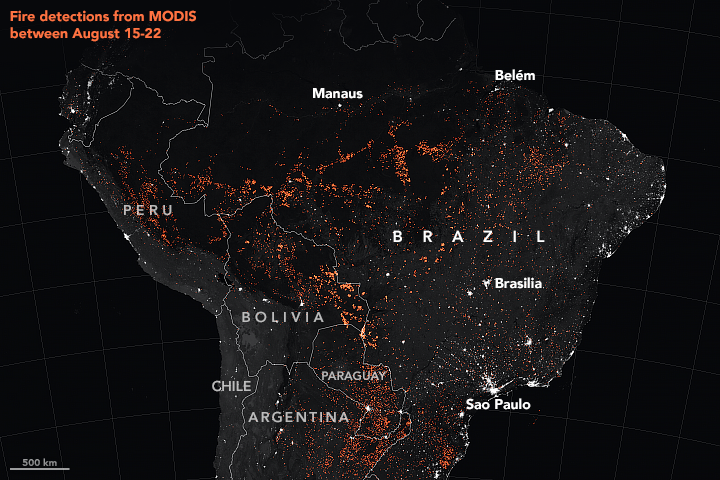 NASA Satellites Confirm Amazon Rainforest Is Burning at a Record Rate