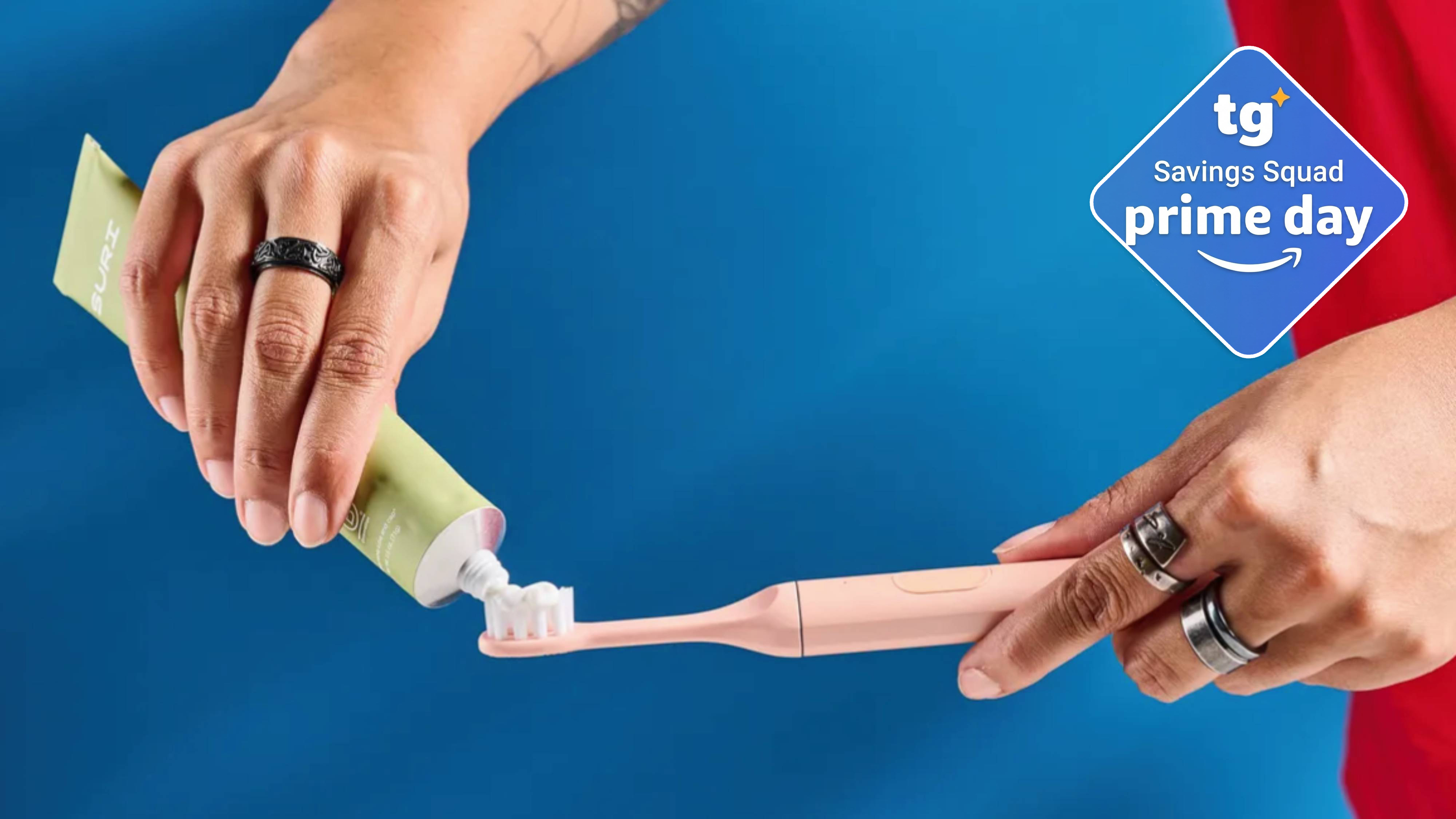 Putting toothpaste on a toothbrush