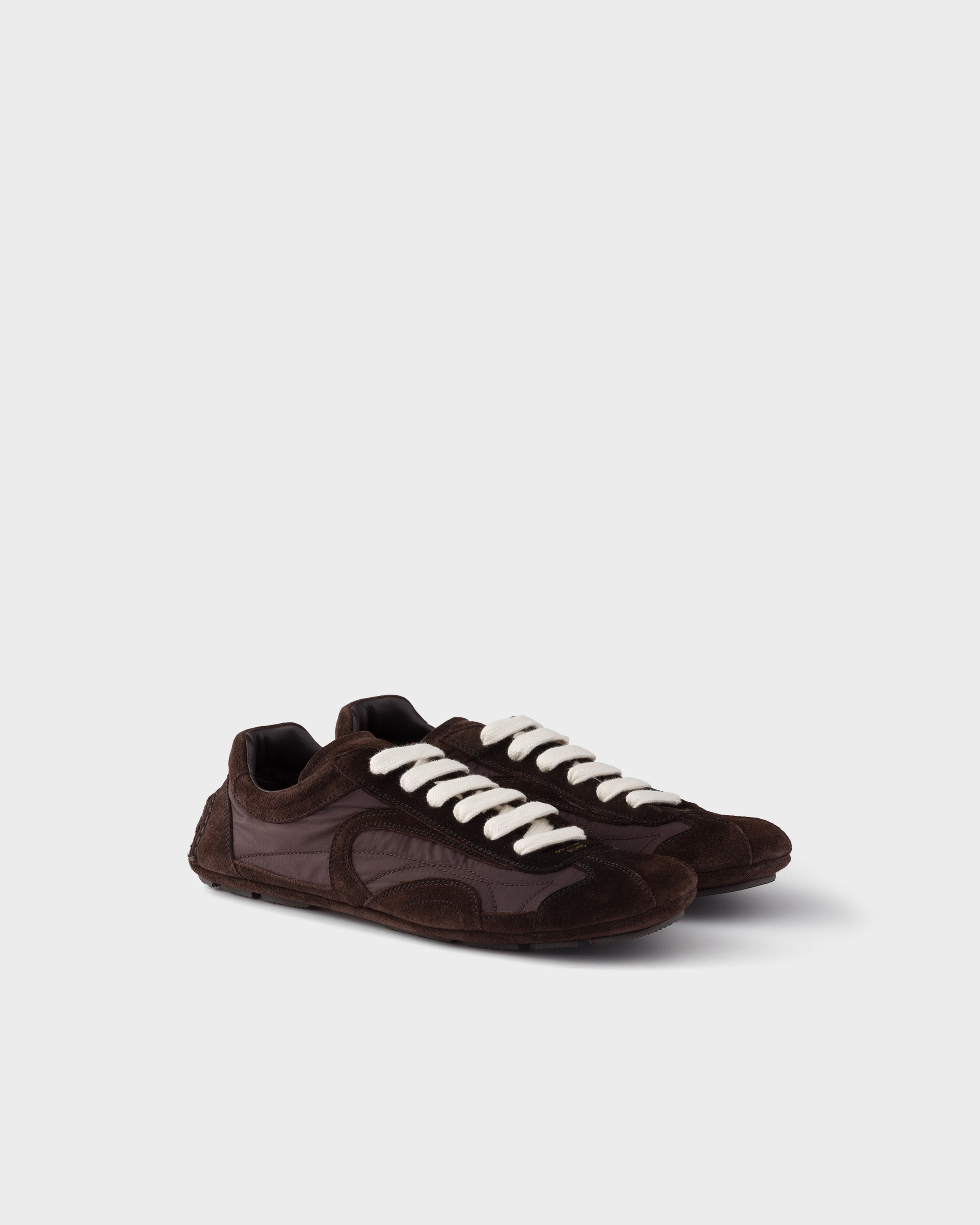 Montecarlo Re-Edition 2005 Suede and Re-Nylon Sneakers Camel Brown