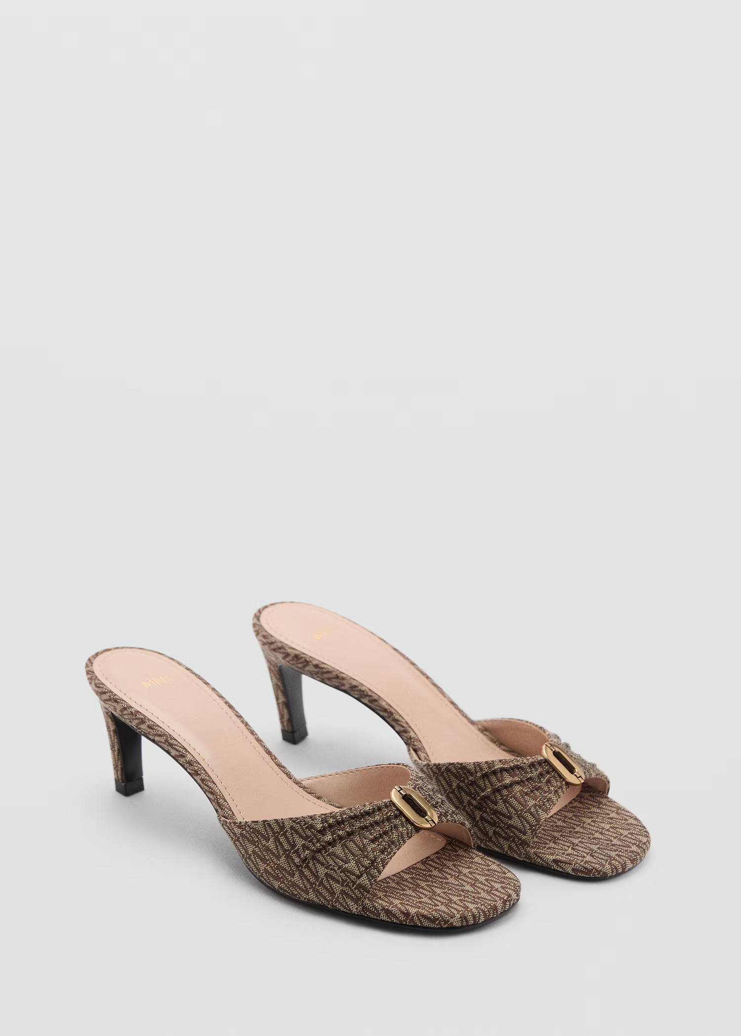 MANGO, Heeled Sandals With Metallic Detail