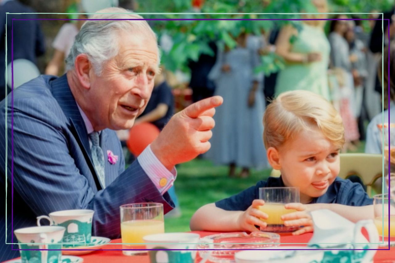 King Charles with Prince George on Charles R: The Making of a Monarch 