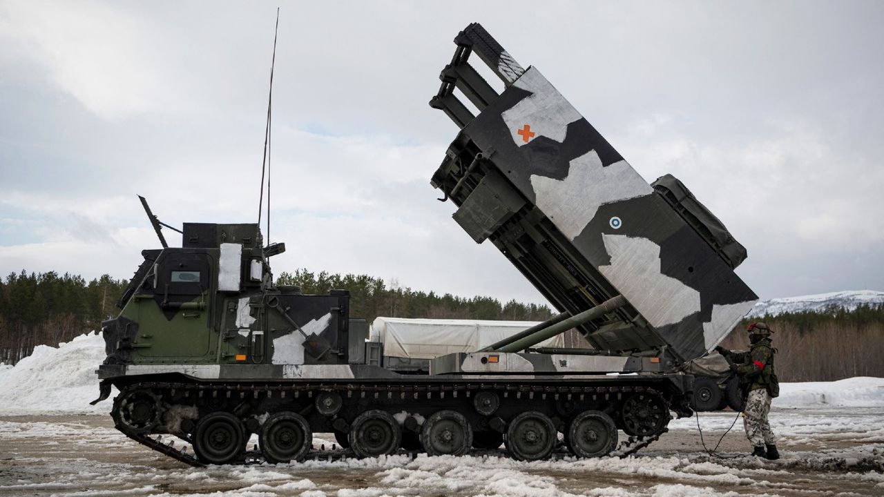 A M270 multiple-launch rocket system