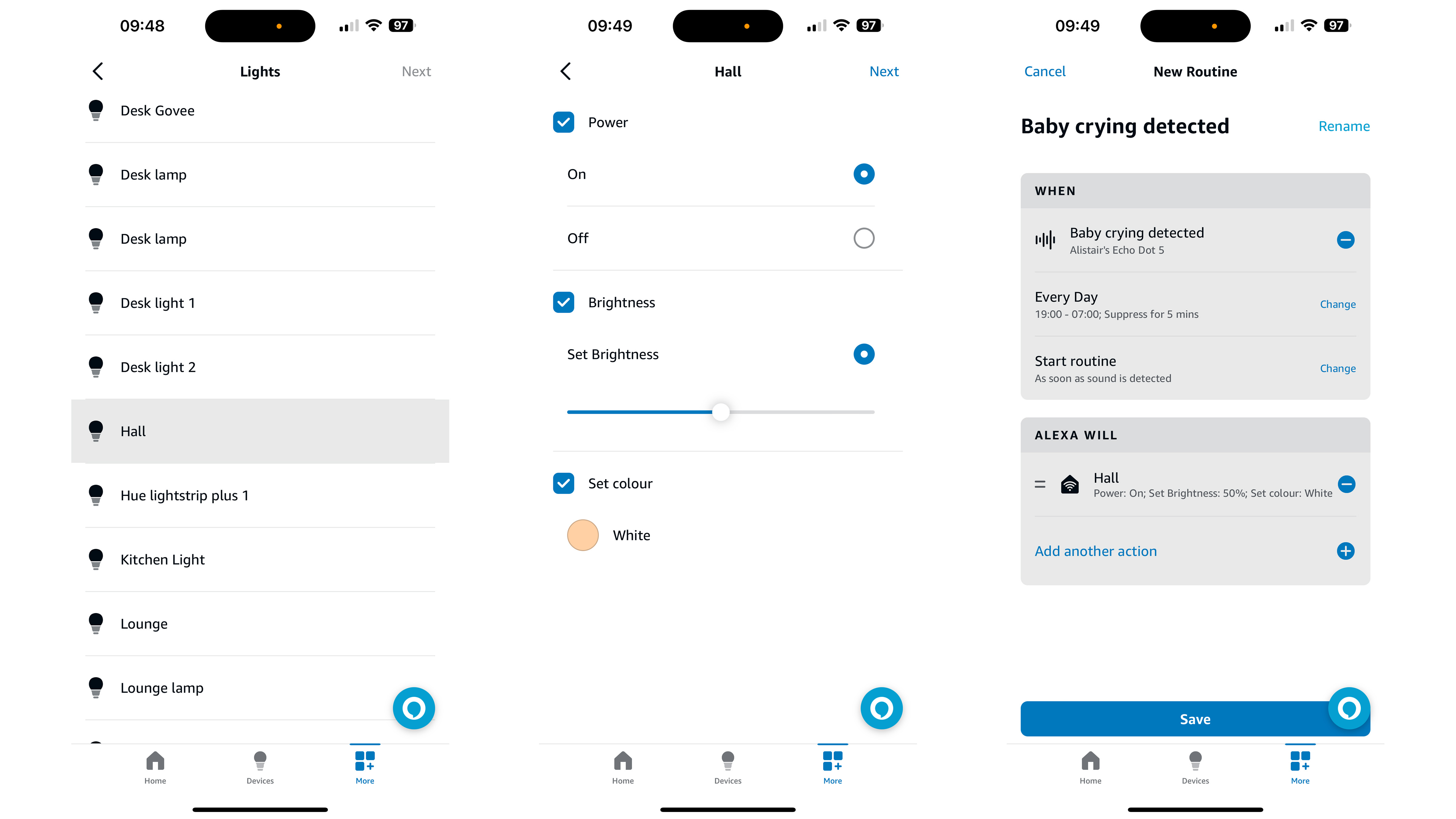 Alexa sound detection routine