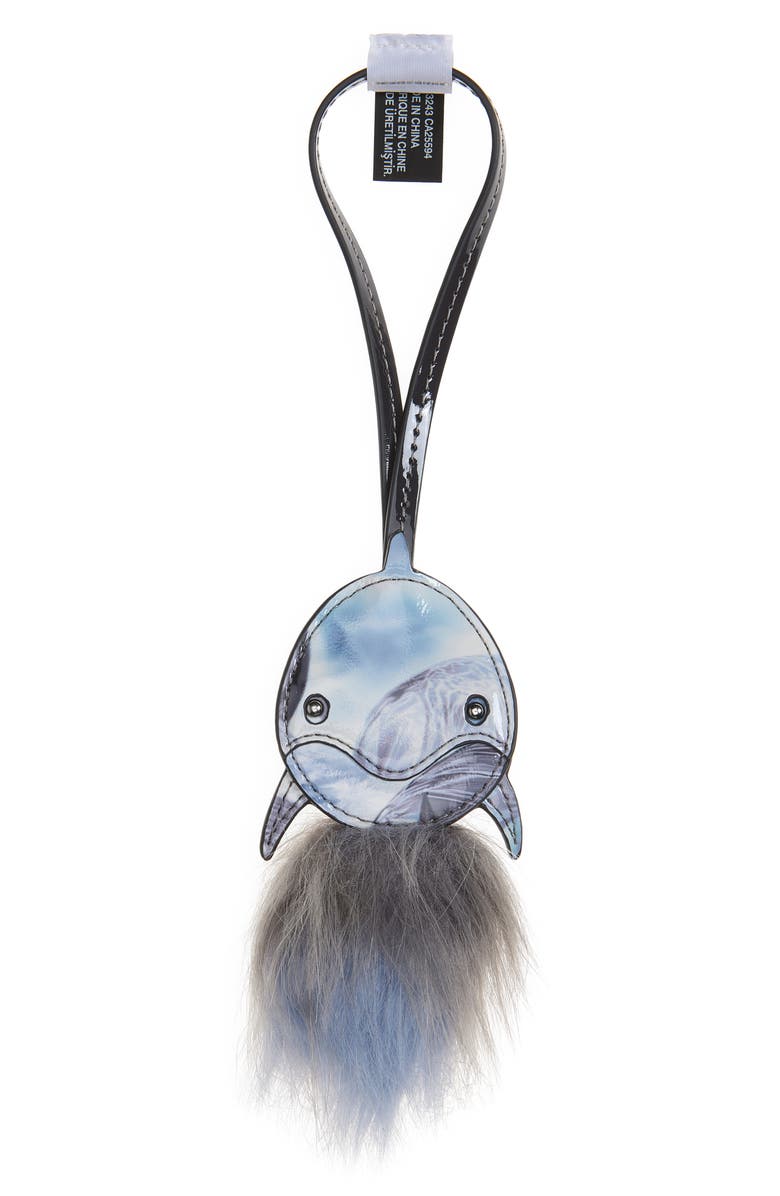 Dolphin Faux Leather &amp;amp; Faux Fur Bag Charm