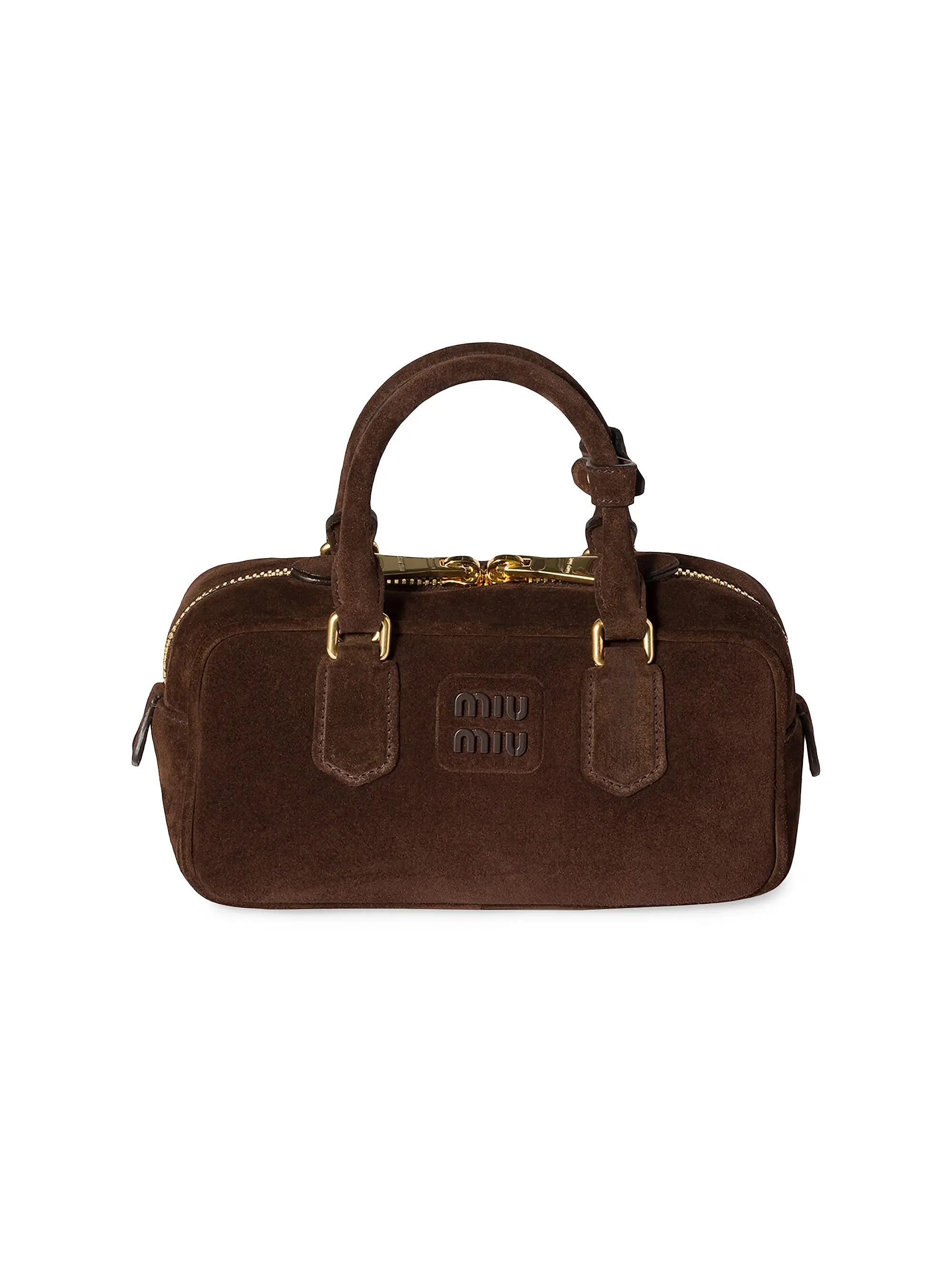 Arcadie Padded Suede Top-Handle Bag