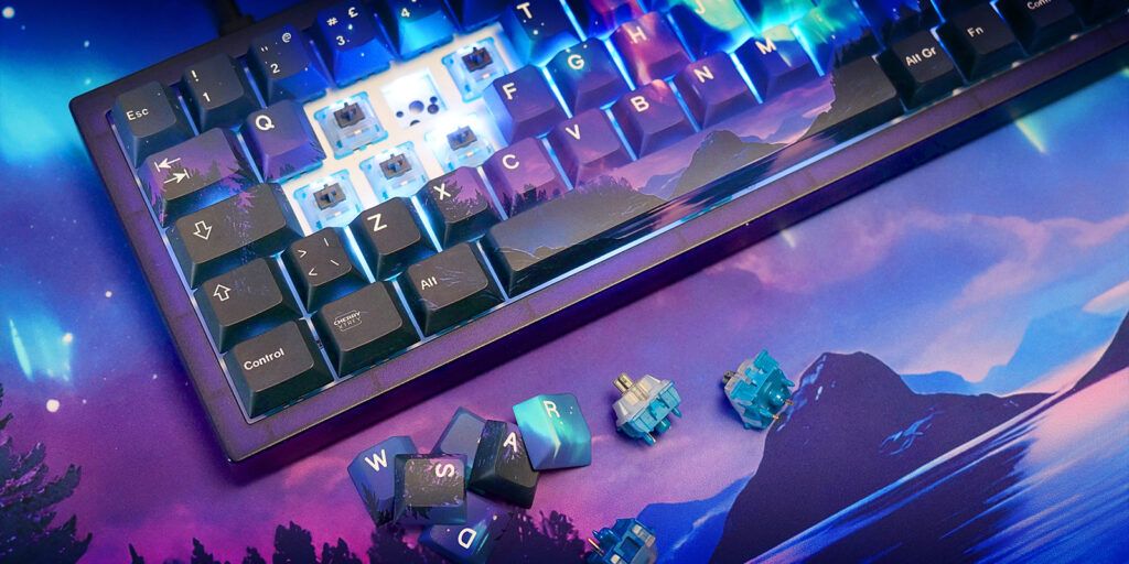 Shots of Cherry's limited Northern Lights keyboard