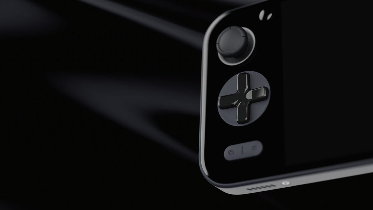 Ayaneo Pocket S in black close-up render on buttons
