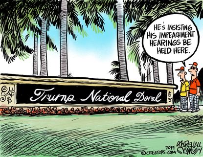 Political Cartoon U.S. Trump Doral Impeachment