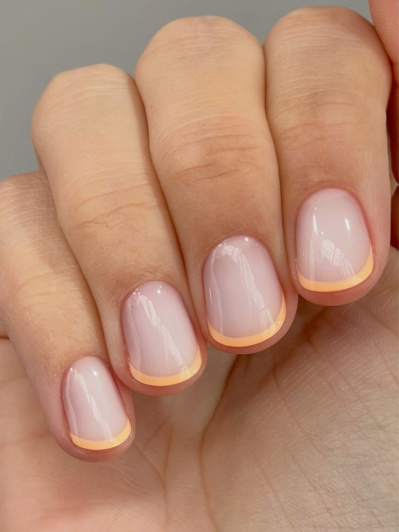 Apricot French tips by @harrietwestmoreland