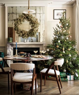 Christmas tree in dining room