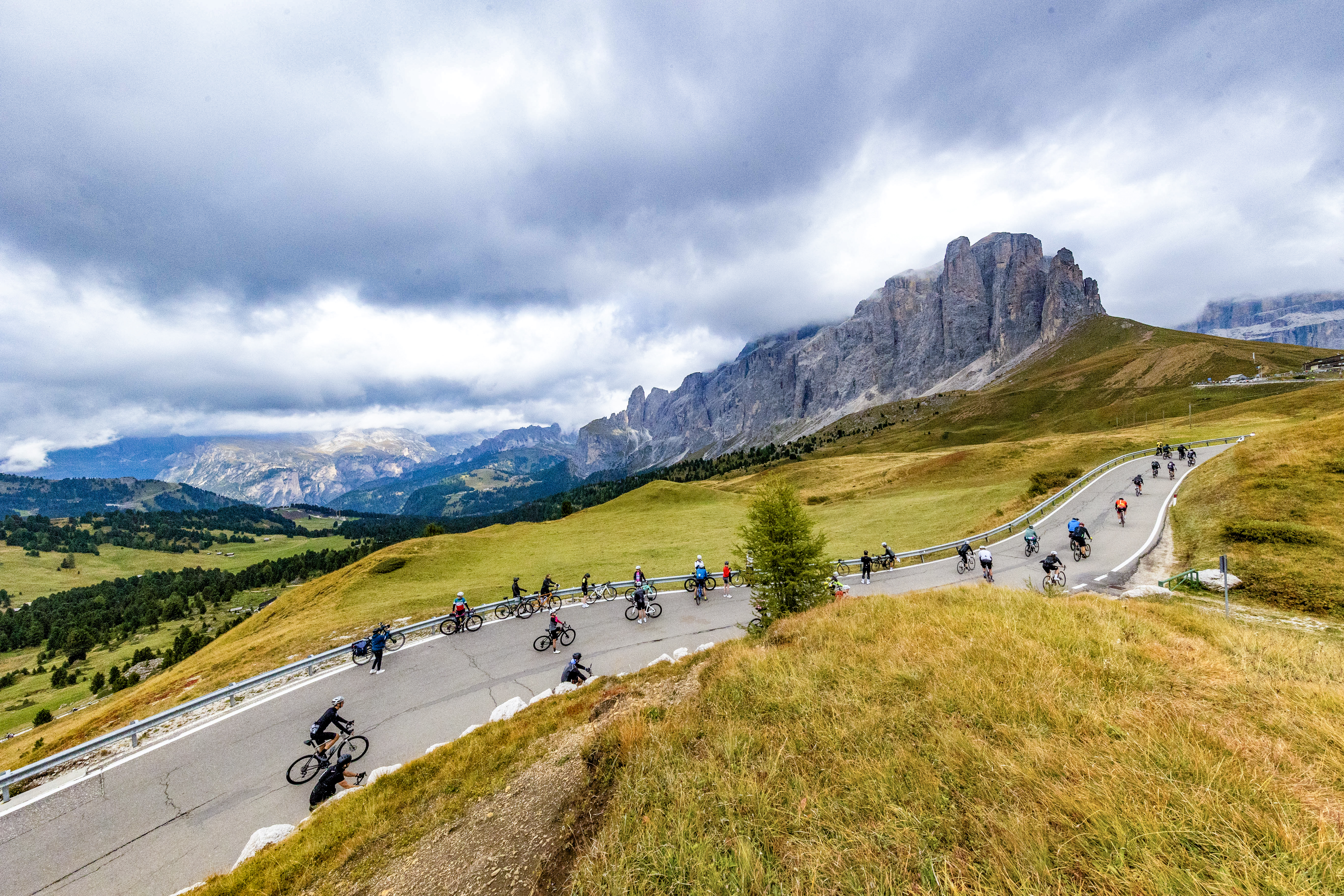 Riding through the Dolomites in Northern Italy