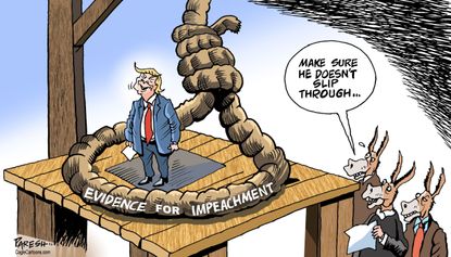 Political Cartoon U.S. Democrats Trump Impeachment Loose Noose