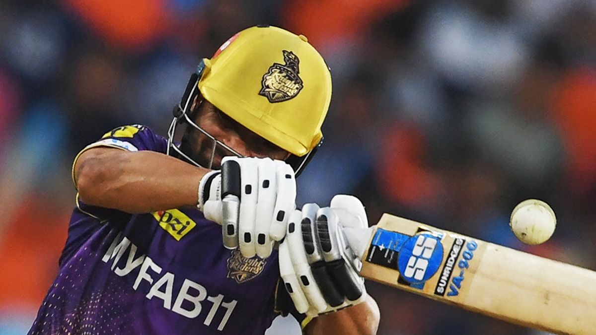 Kolkata Knight Riders&#039; Rinku Singh plays a shot during the Indian Premier League (IPL) Twenty20 cricket match between Gujarat Titans and Kolkata Knight Riders at the Narendra Modi Stadium in Ahmedabad on April 9, 2023. (Photo by INDRANIL MUKHERJEE / AFP) (Photo by INDRANIL MUKHERJEE/AFP via Getty Images)