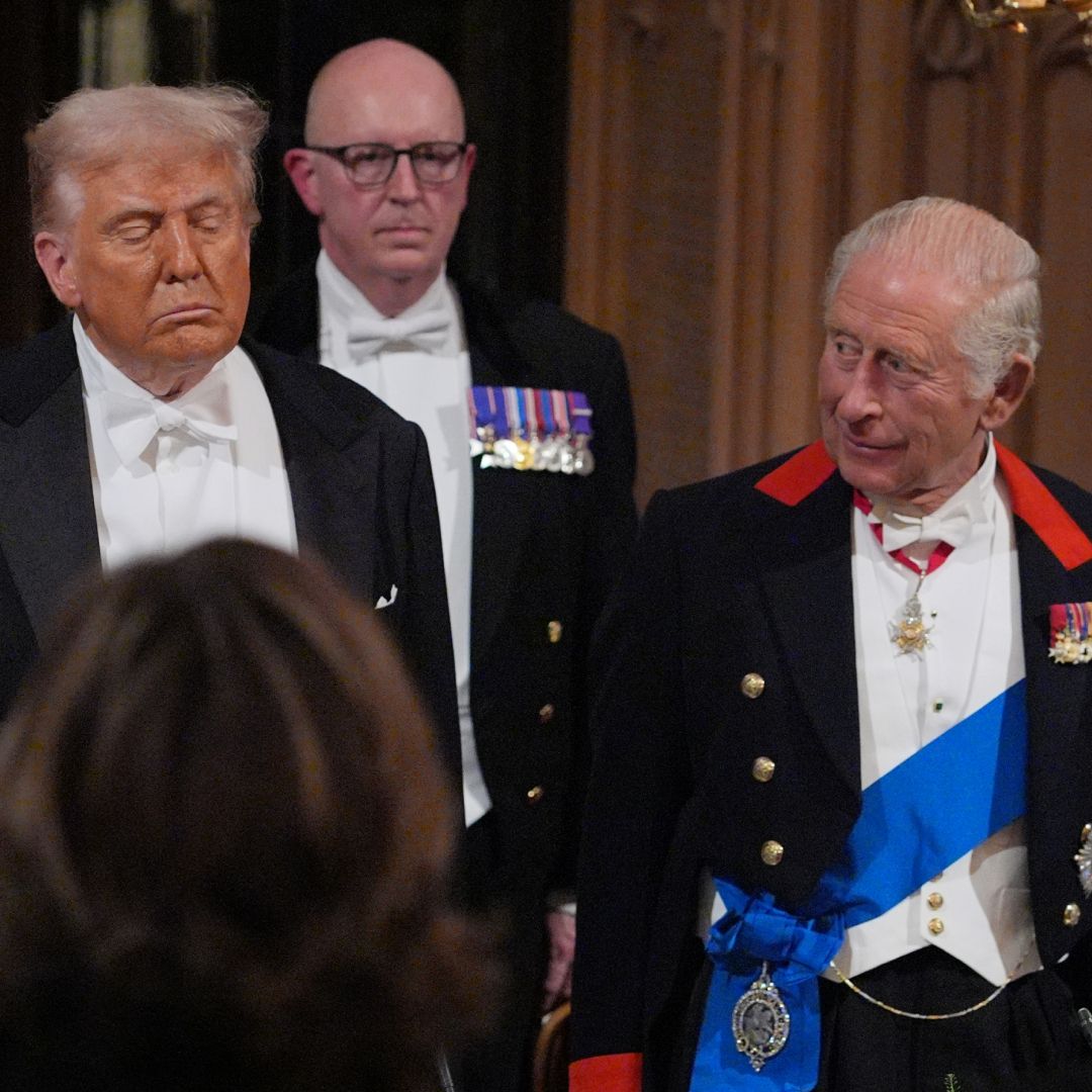 Kate Middleton, Donald Trump, and King Charles appear awkward at the state banquet for the United States visit in September 2025