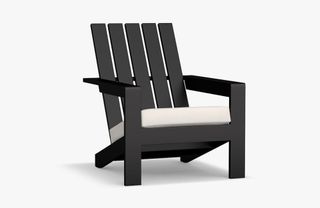 A black aluminum Adirondack chair